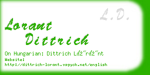 lorant dittrich business card